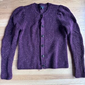 Talbots Plum Button-Up Cardigan
